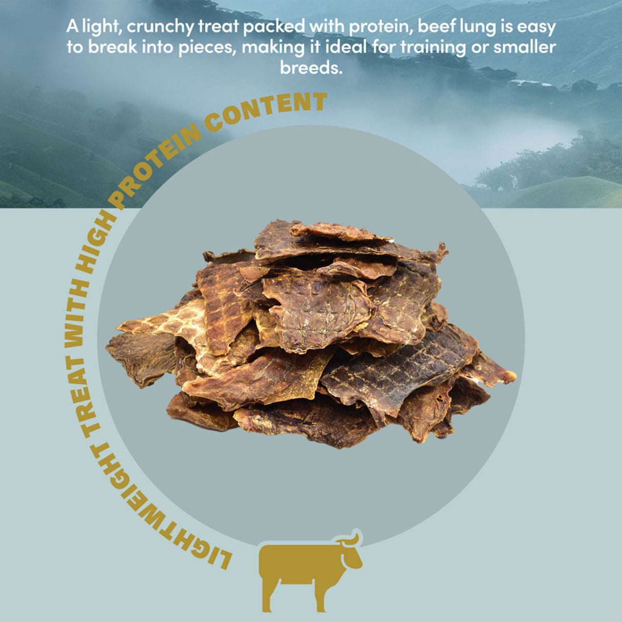 Oldfield Naturals Beef Lungs – Light, Crunchy High-Protein Dog Treat Ideal for Training and Small Breeds