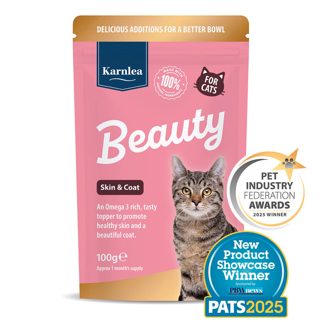 Karnlea Beauty omega 3 skin and coat topper for cats in 100g pouch