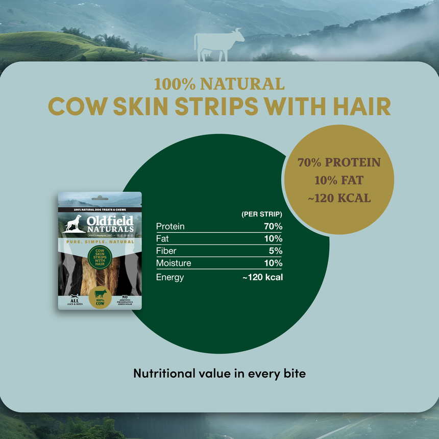 Beef Skin Strips with Hair - Dog Treats