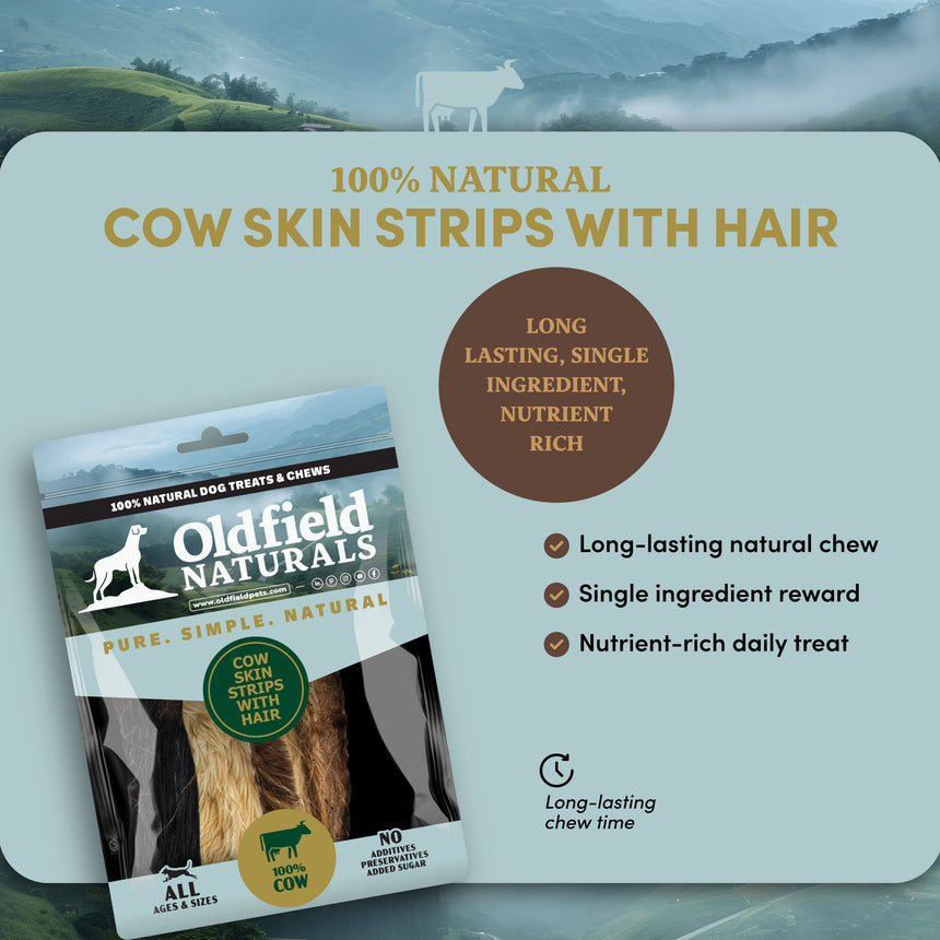 Beef Skin Strips with Hair - Dog Treats