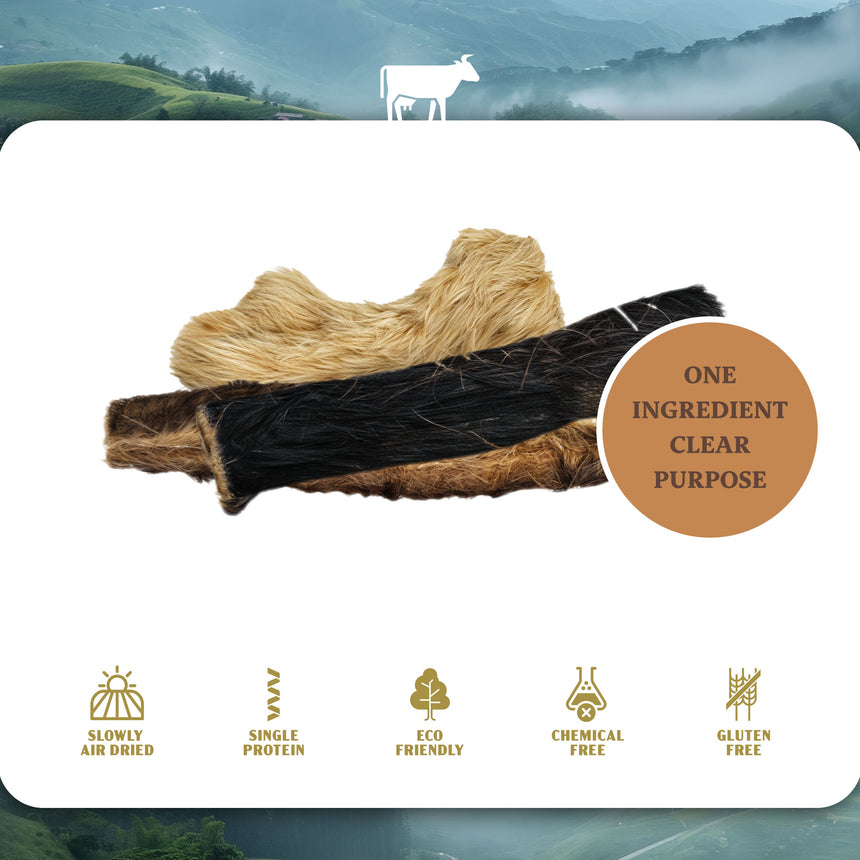 Beef Skin Strips with Hair - Dog Treats