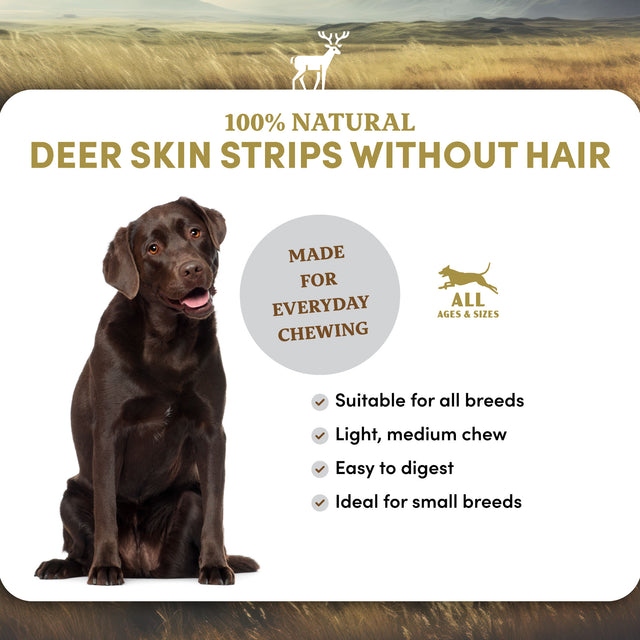 Deer Skin Strips Dog Treats