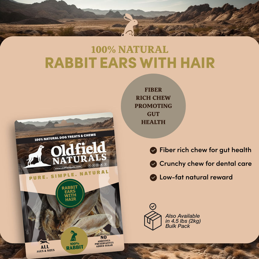 Rabbit Ears with Hair - Dog Treats