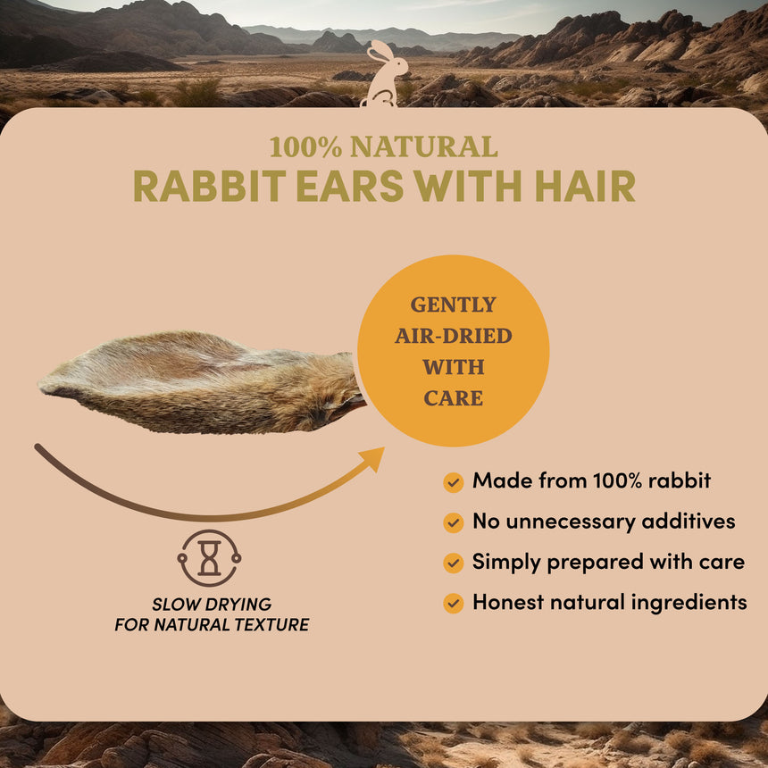 Rabbit Ears with Hair - Dog Treats