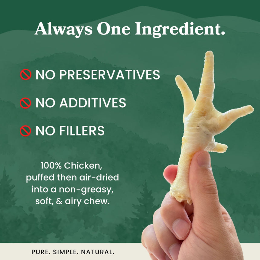 Puffed Chicken Feet - Dog Treats