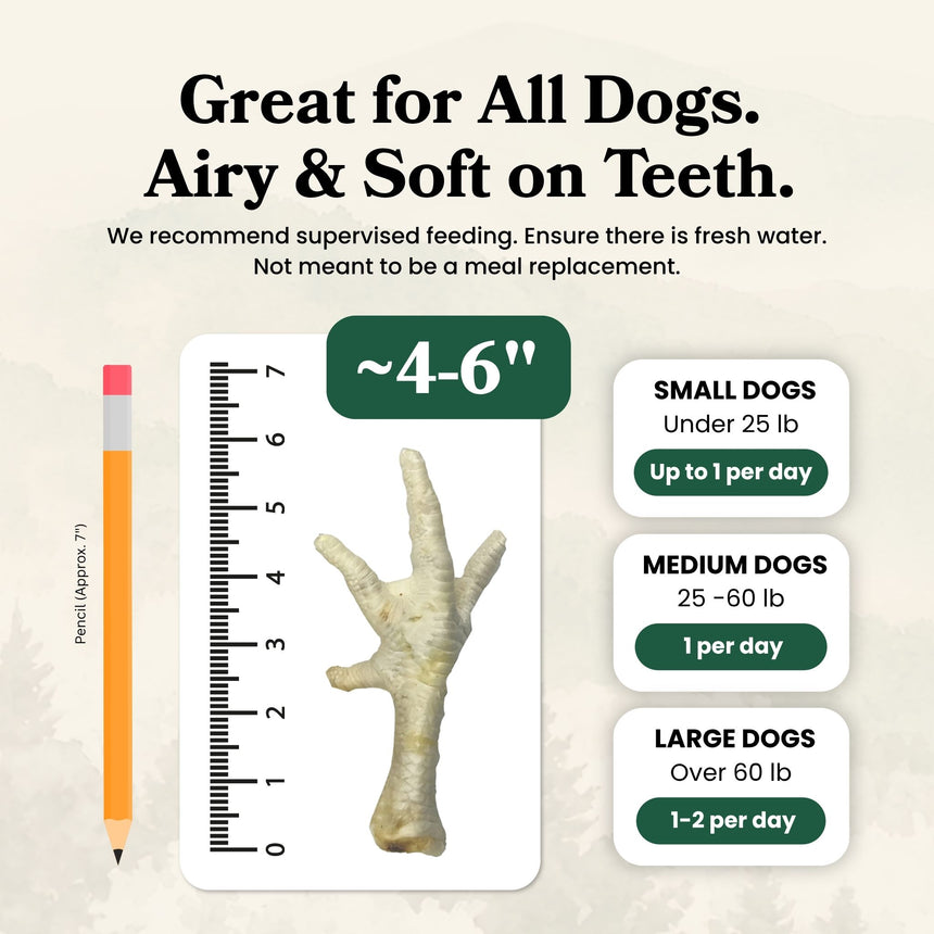 Puffed Chicken Feet - Dog Treats