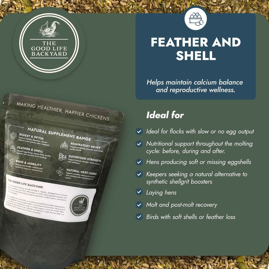 Feather and Shell - Natural Supplement for Eggshells & Molt Recovery