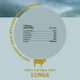 Oldfield Naturals Beef Lungs Nutritional Information – 75% Protein Air-Dried Natural Dog Treat