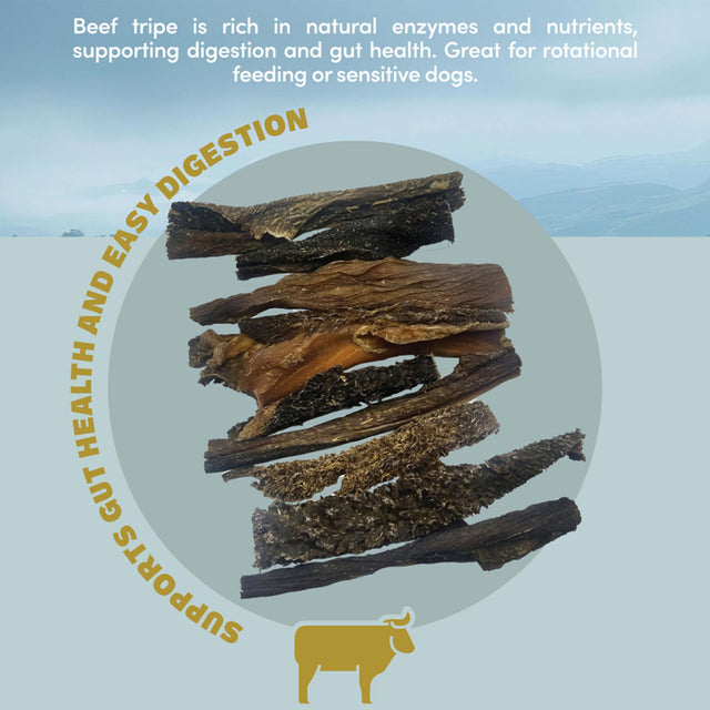 Beef Tripe Dog Treats by Oldfield Naturals – Supports Gut Health and Easy Digestion with Natural Enzymes