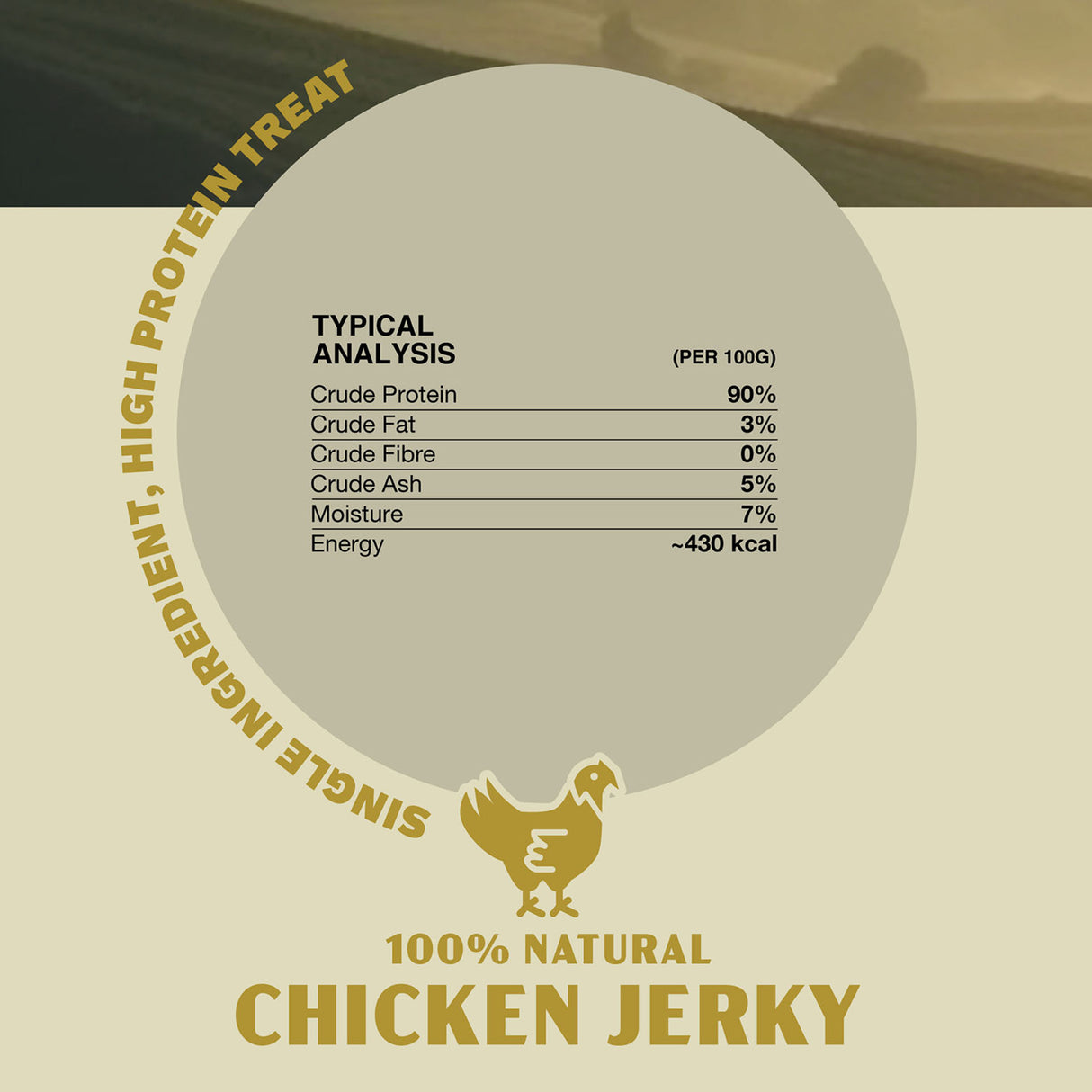 Oldfield Naturals Chicken Jerky Nutritional Analysis – 90% Protein, 3% Fat, 430 kcal Natural Dog Chew