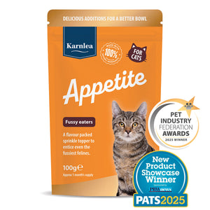 Front side of Cat appetite support supplement powder package