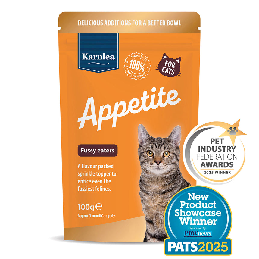 Front side of Cat appetite support supplement powder package