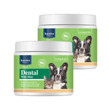 Two jars of Karnlea Dental with Mint supplement for dogs and cats in green packaging
