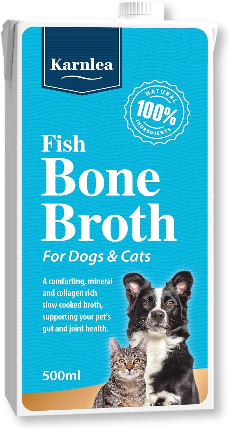 Karnlea Fish Bone Broth for dogs and cats in a 500 ml carton