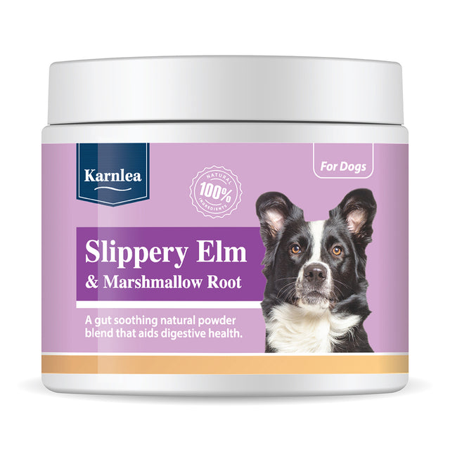 Karnlea Slippery Elm & Marshmallow Root powder for dogs on a white background