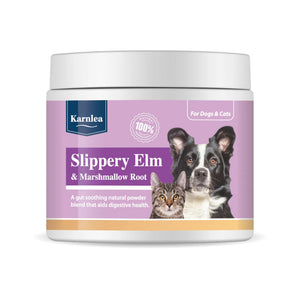 Karnlea Slippery Elm & Marshmallow Root powder for dogs on a white background