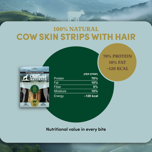 Beef Skin Strips with Hair - Dog Treats