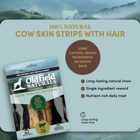 Cow Skin Strips with Hair Dog Treats 4.5 lb