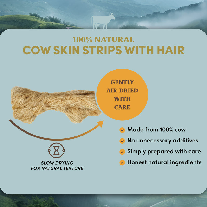 Beef Skin Strips with Hair - Dog Treats