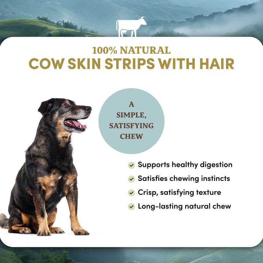 Beef Skin Strips with Hair - Dog Treats