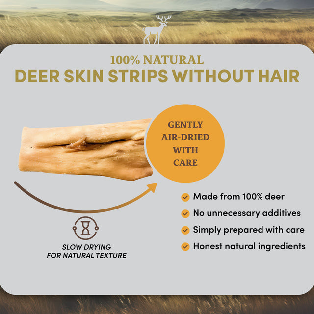 Deer Skin Strips Dog Treats