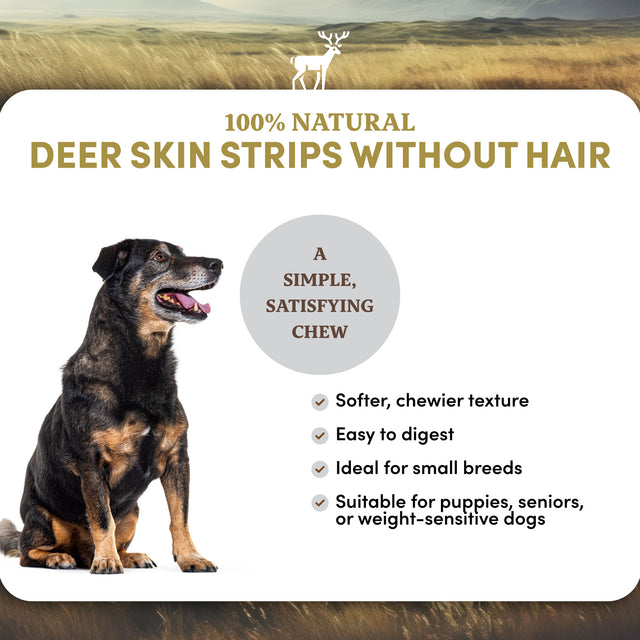 Deer Skin Strips Dog Treats