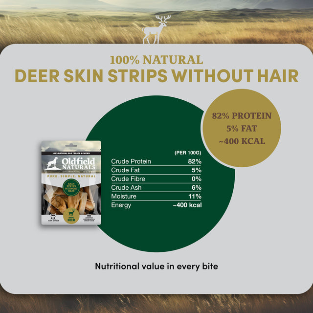 Deer Skin Strips Dog Treats
