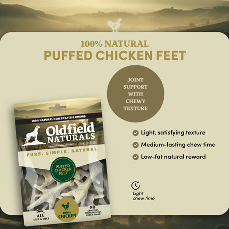 Puffed Chicken Feet Dog Treats (4 lb / 2000g)