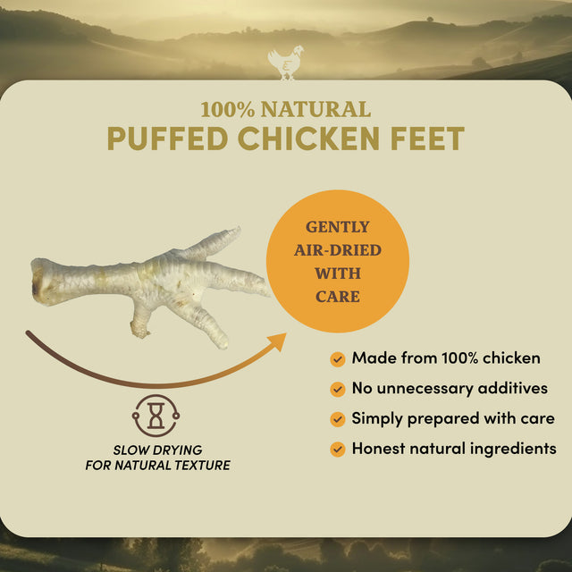 Puffed Chicken Feet Dog Treats