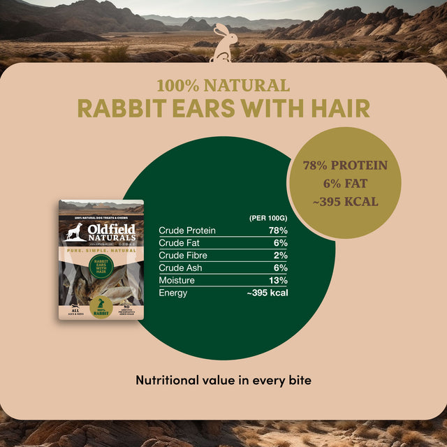 Rabbit Ears with Hair Dog Treats - 4.5lb Bulk Bag