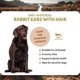 Rabbit Ears with Hair Dog Treats - 4.5lb Bulk Bag