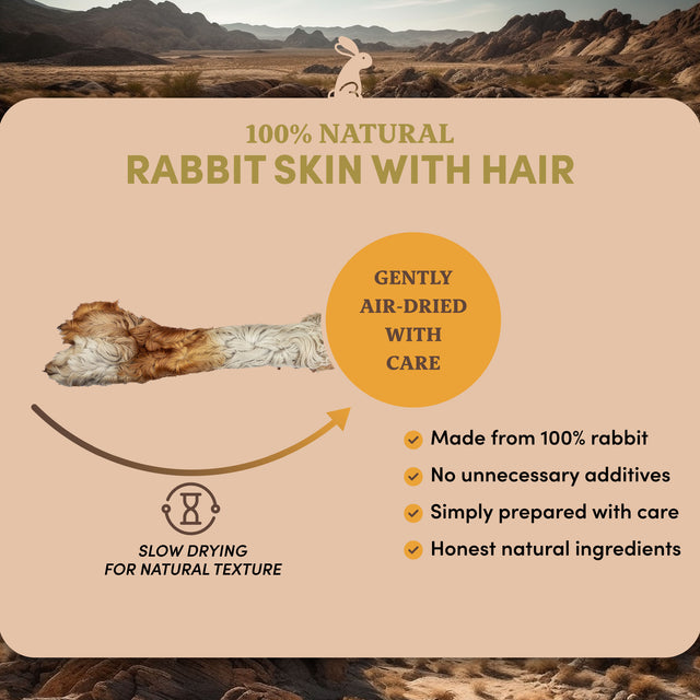 Rabbit Skin with Hair - Dog Treats