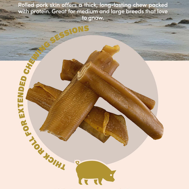 Pork Skin Rolls by Oldfield Naturals – Thick, Long-Lasting Chews Supporting Dental Health and Engagement