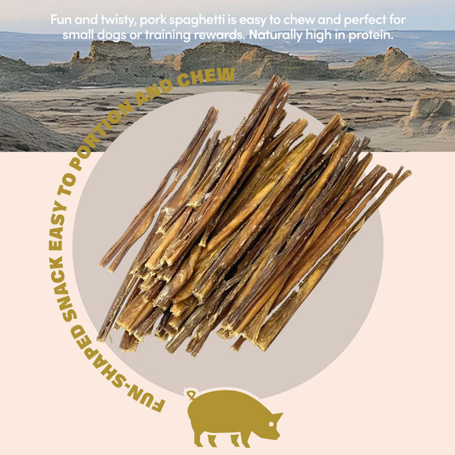 Pork Spaghetti Dog Treats by Oldfield Naturals – Fun, Easy-to-Chew Strips for Small Dogs and Training Rewards