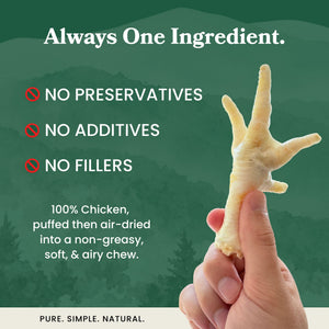 Puffed Chicken Feet - Dog Treats