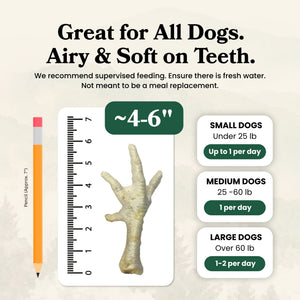 Puffed Chicken Feet - Dog Treats