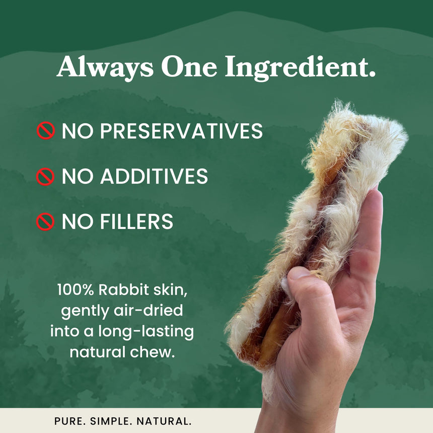 Rabbit Skin with Hair - Dog Treats