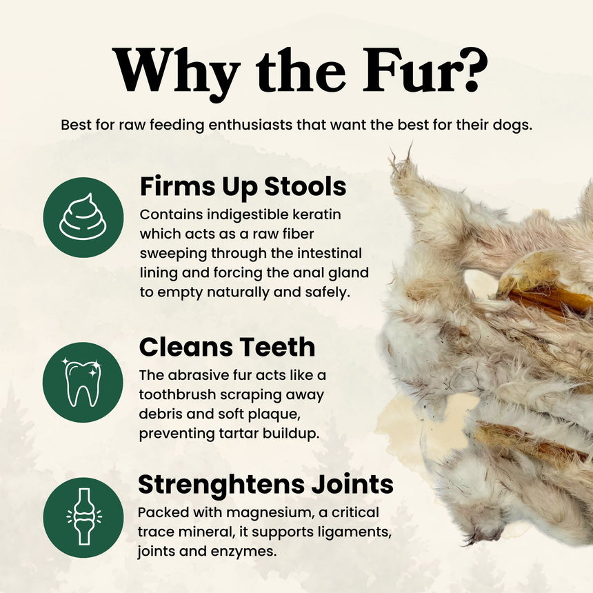 Rabbit Skin with Hair - Dog Treats