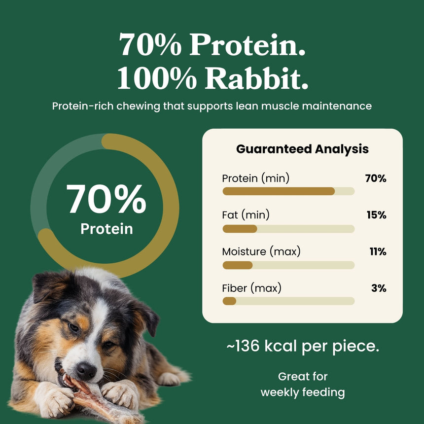 Rabbit Skin with Hair - Dog Treats