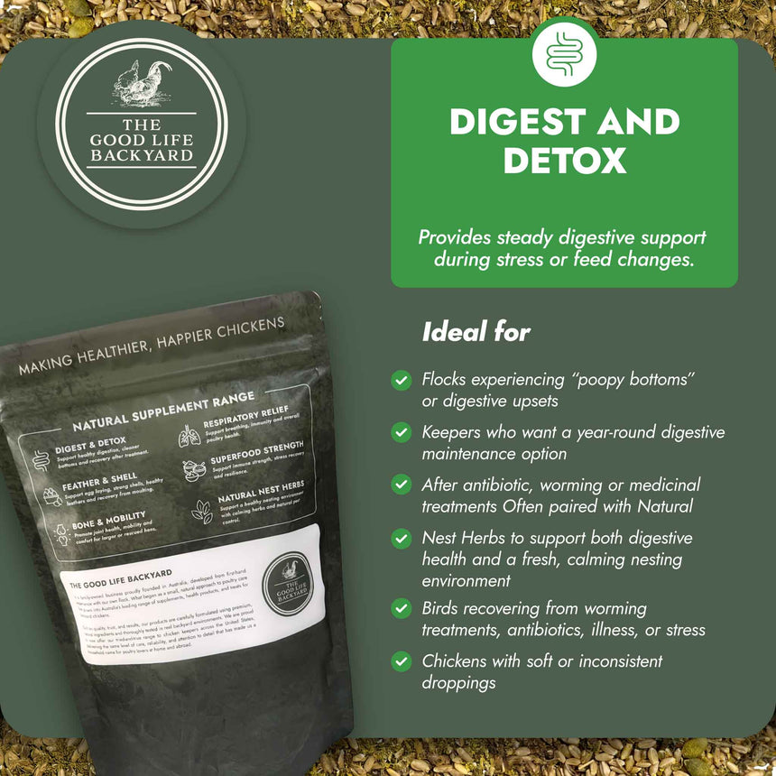 Digest & Detox - Natural Chicken Supplement for Digestion & Droppings