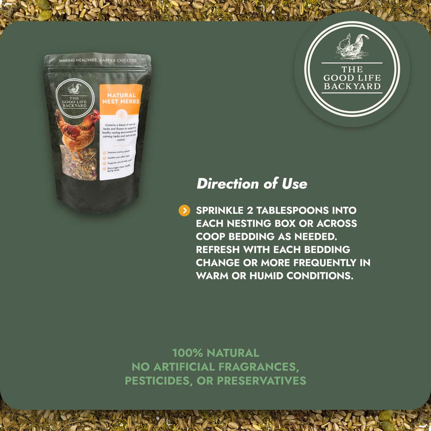 Natural Nest Herbs - Natural Coop Freshener for Chickens