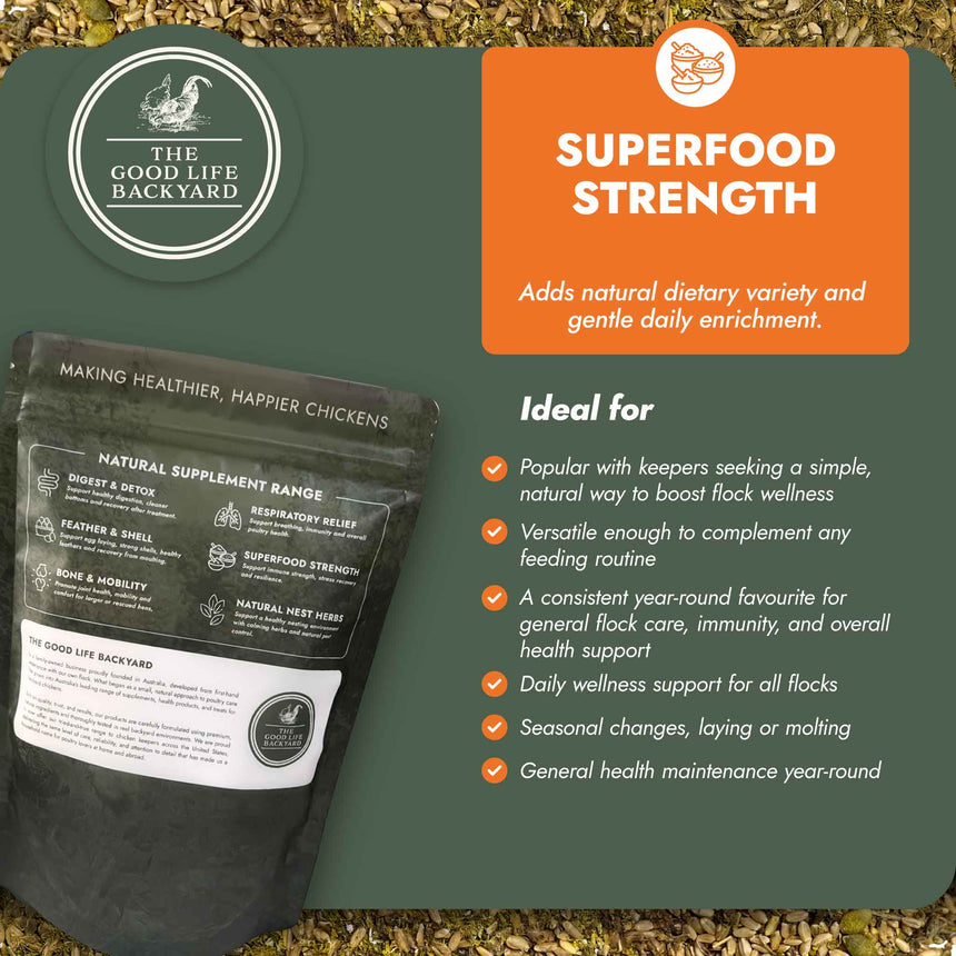 Superfood Strength - Natural Chicken Supplement for Daily Flock Wellness